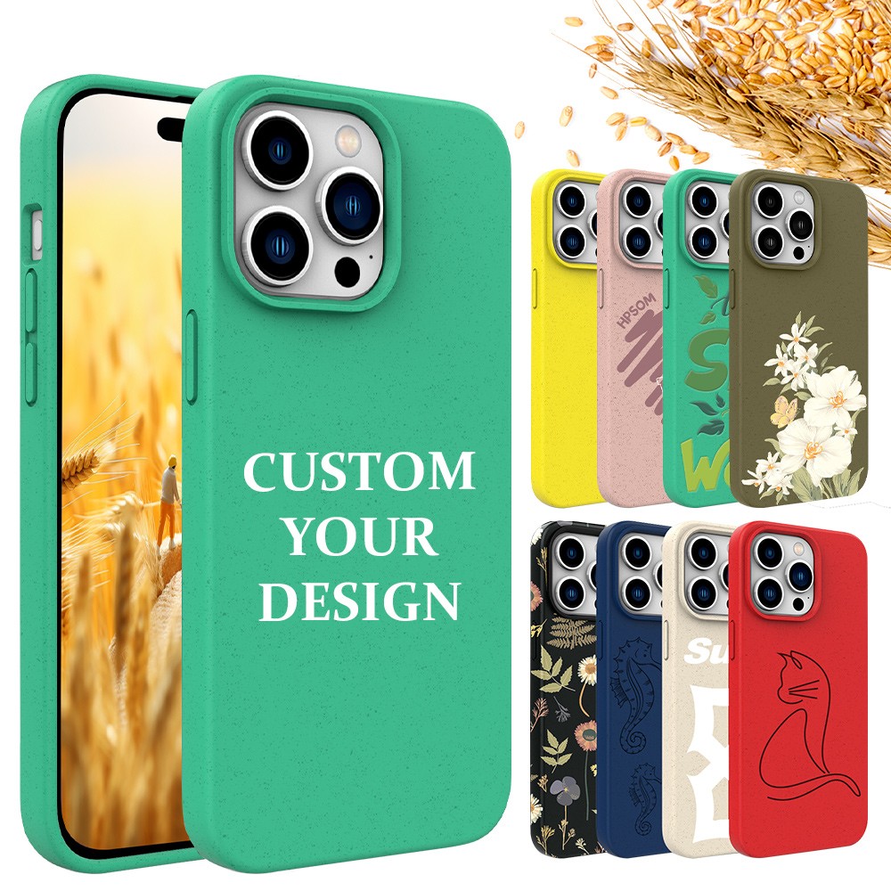 product-iPhone 15 Pro Max Eco Friendly Compostable Case Custom Plant Fiber Biodegradable Phone Case 