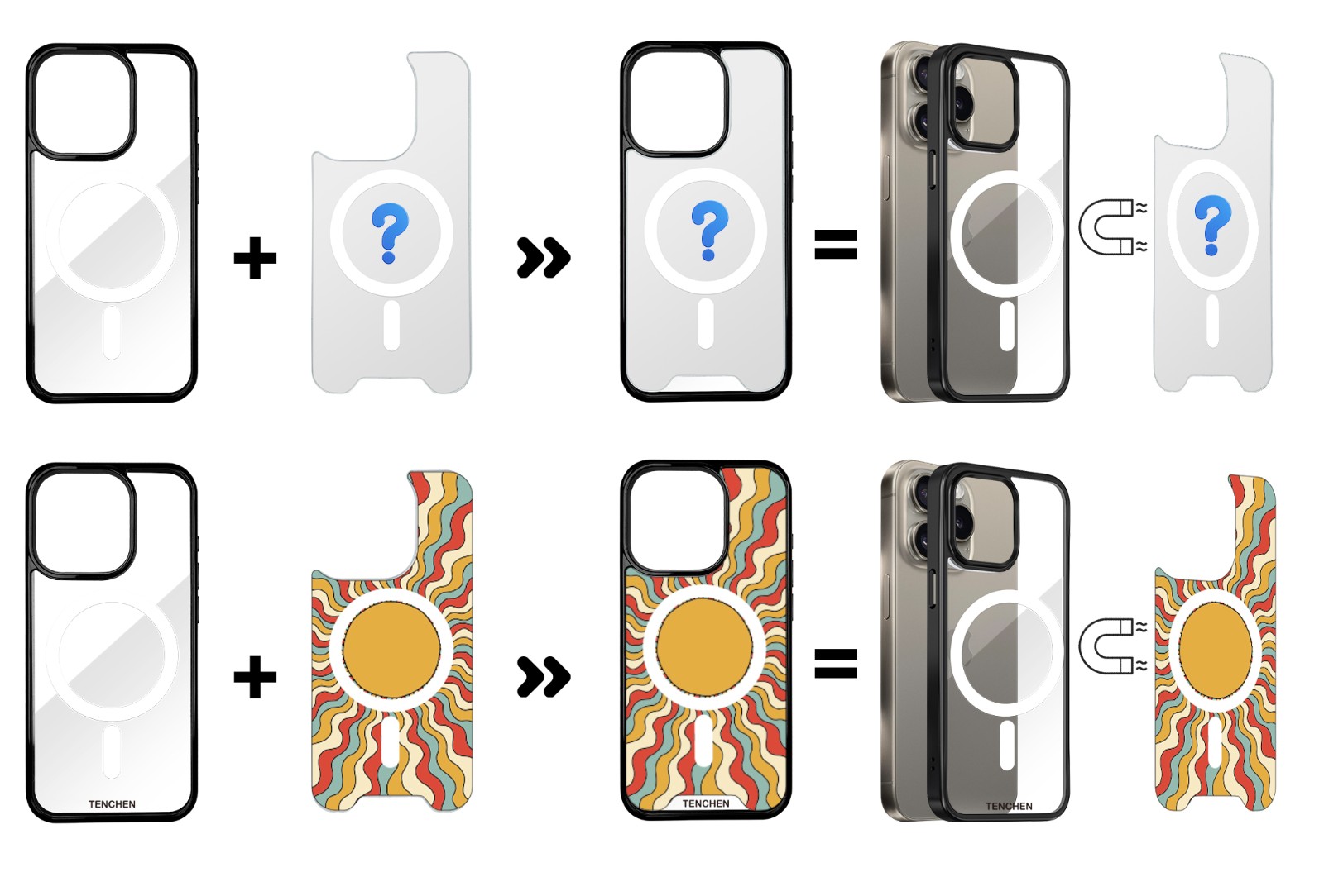 news-TENCHEN Latest Design Phone Case: Magnetic Phone Case with Customizable Interchangeable PC Shee