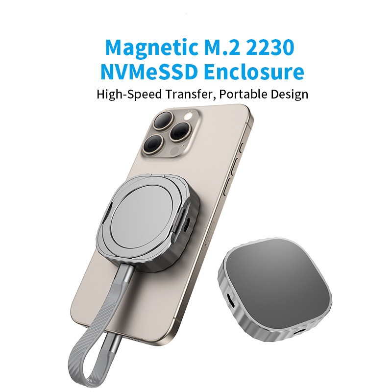 IPhone 16 15 Pro Max M.2 nvme ssd enclosures Gen2 10Gbps Magnetic External Hard Drive Case