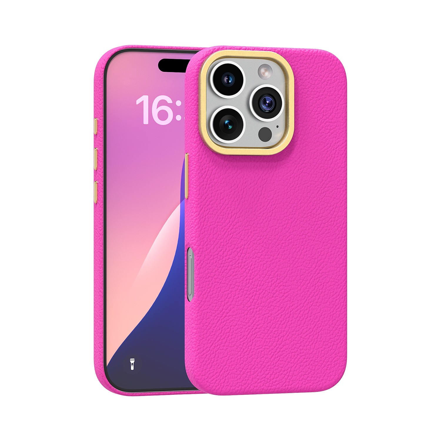 product-Best genius leather iphone case multi colors metal frame support magsafe wireless charging F