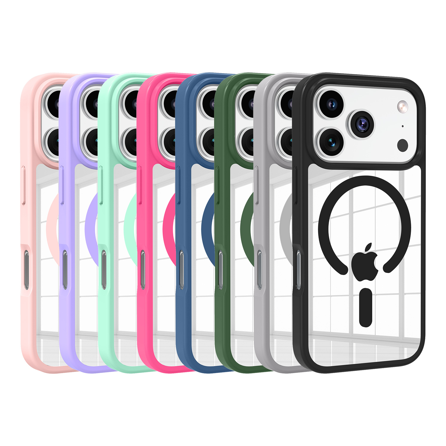 Oem Tenchen iphone 17 phone cover transparent color tpu pc 2.0mm Factory Price-TenChen Tech