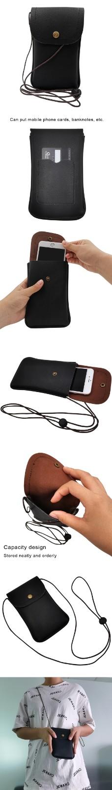 Pu&leather mobile phone bag with card slot/holder-1